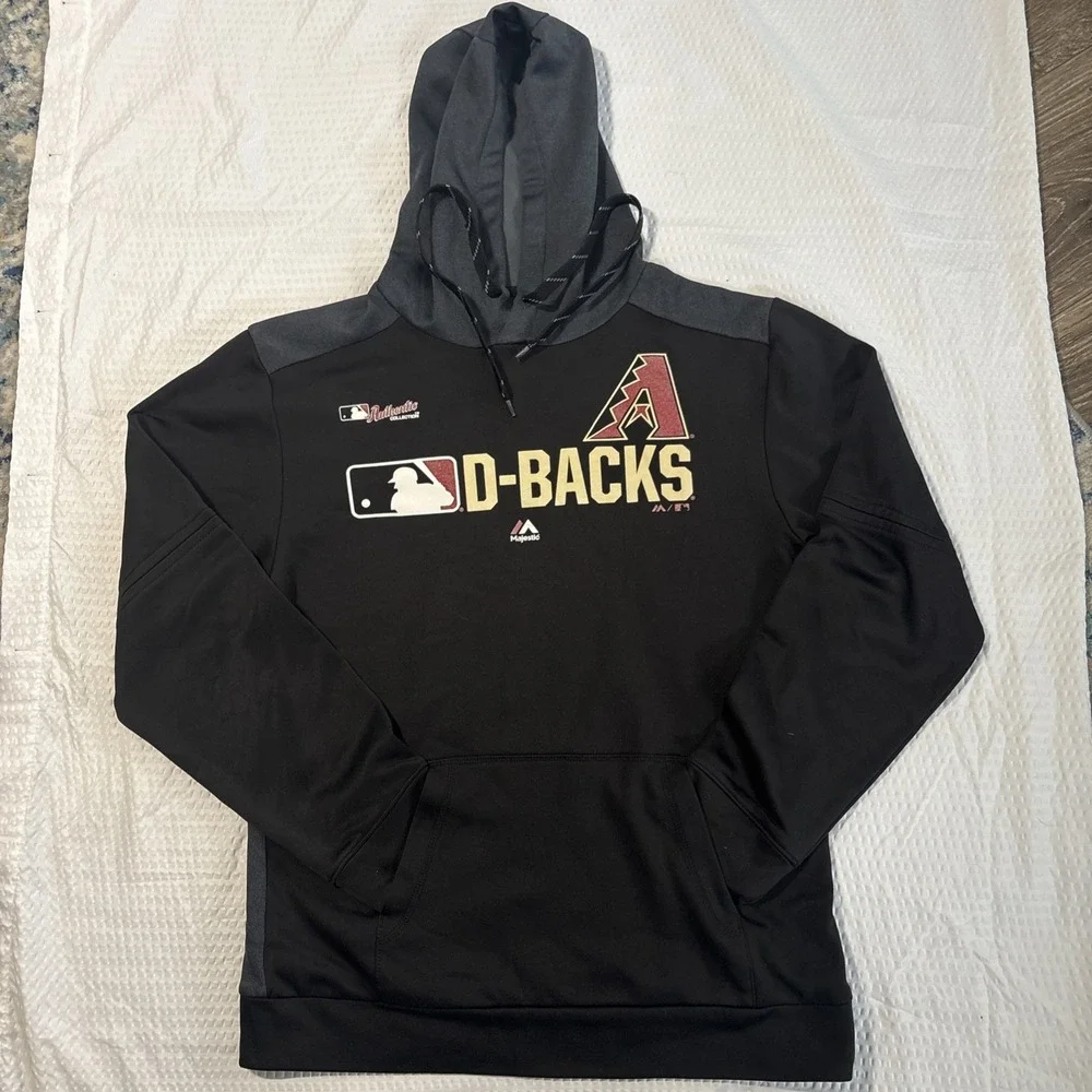Arizona Diamondbacks Majestic Black/Gray Hoodie  Sz S  Authentic MLB Collection